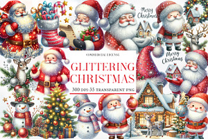 Glittering Christmas clipart, an Illustration by Designworld