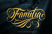 Familia Tattoo Lettering Font, a Script Font by Muntab_Art (Thumbnail 1 of 7)