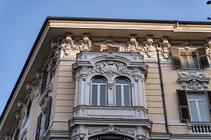 Architectural decor of the building in historical part of Rome,, an Architecture Photo by Anna Bogush