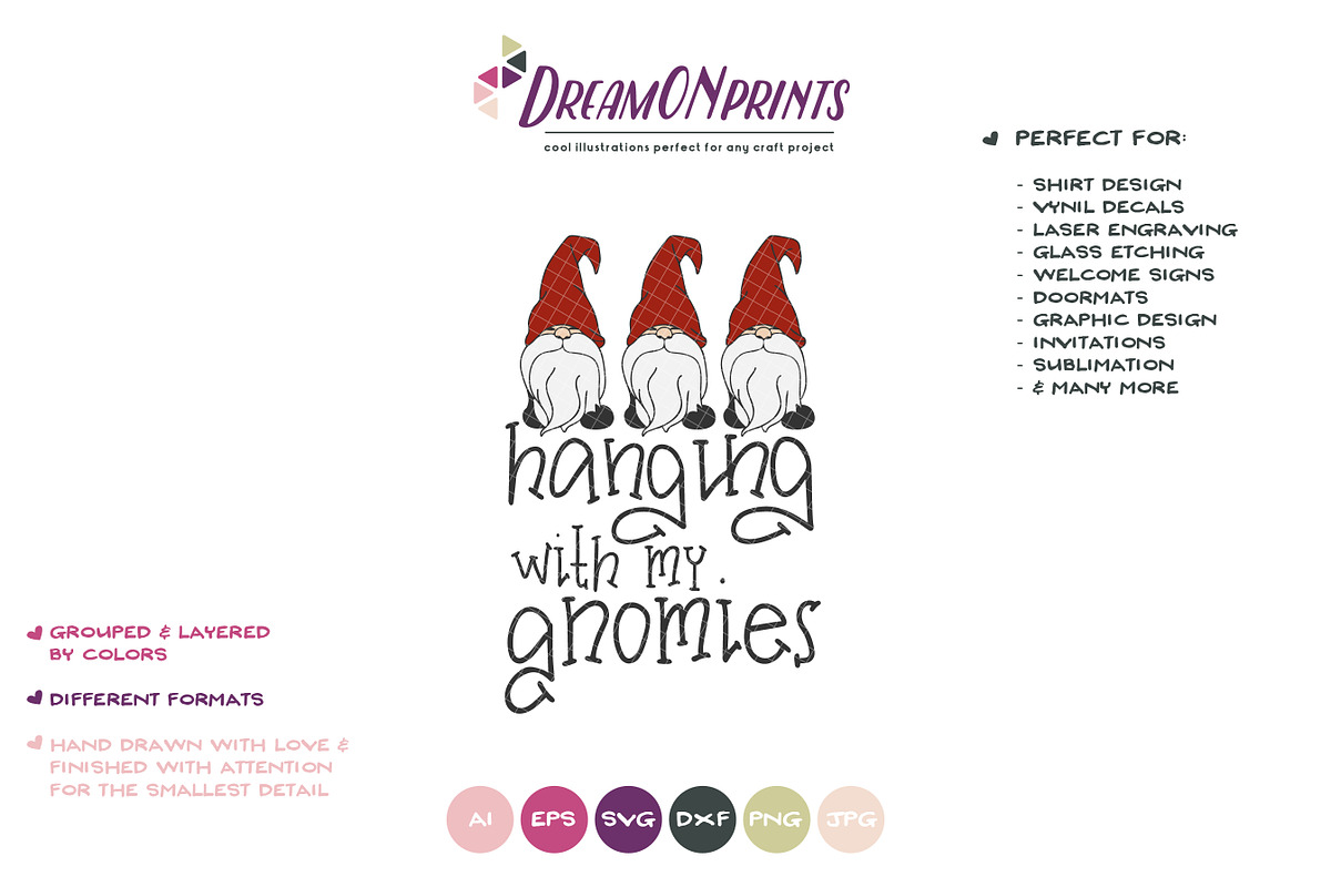 Hanging with My Gnomies SVG Vector, an Illustration by DreamONprints (Photo 2 of 2)