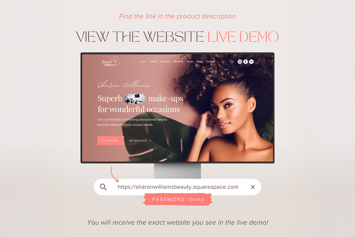 Beauty Salon Squarespace Site preview 2
