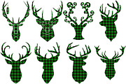 Green Buffalo Plaid Deer/Antlers, an Illustration by FrankiesDaughtersDesign (Thumbnail 4 of 5)