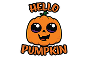 Cute Halloween Hello Pumpkin, a Seasonal Illustration by Schwegel Illustration (Thumbnail 2 of 2)