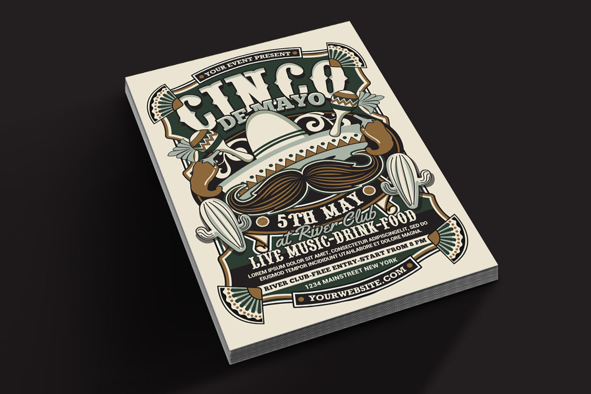 Cinco De Mayo Retro Flyer, a Flyer Template by Muhamad Iqbal hidayat (Photo 2 of 4)