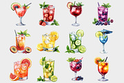 Watercolor Summer Drinks Clipart, a Seasonal Illustration by Design Market (Thumbnail 2 of 4)