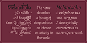 Melancholia, a Sans Serif Font by Barnbrook Fonts (Thumbnail 2 of 6)