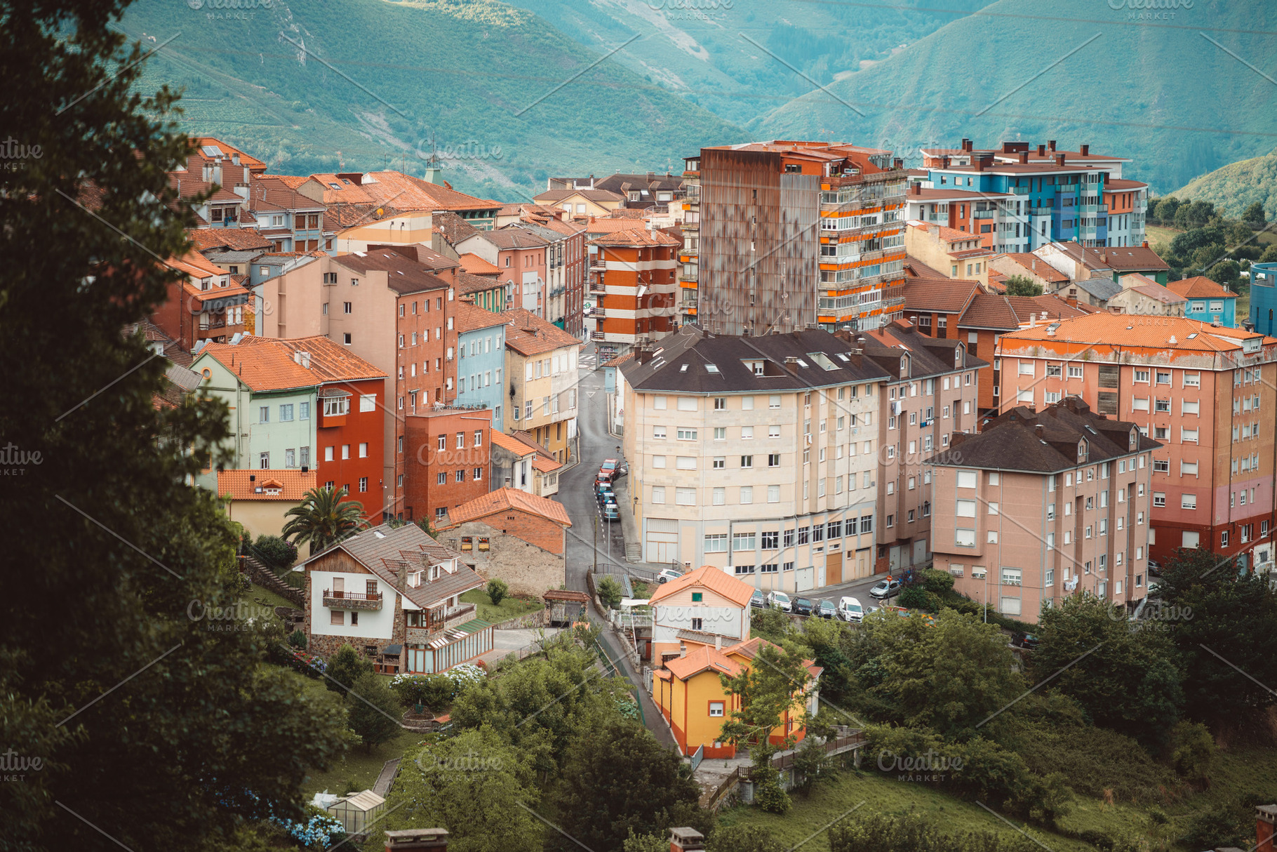 Colorful Tineo Town Houses, an Architecture Photo by SkyNext