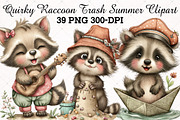 Quirky Raccoon Trash Summer Graphic, an Illustration by RobertsArt (Thumbnail 1 of 6)