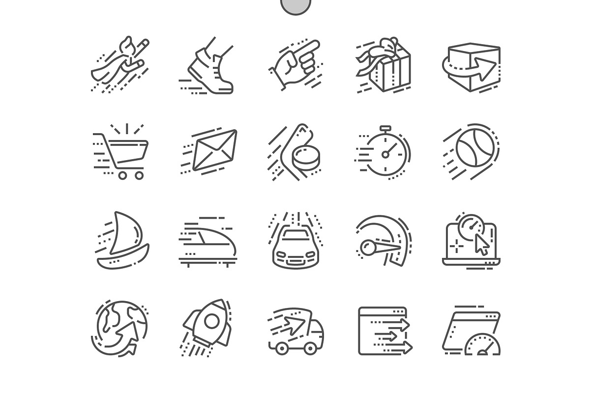Speed Line Icons, an Outline Icon by Palau