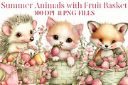 Whimsical Summer Animals with Fruit, an Illustration by Designworld (Thumbnail 1 of 8)