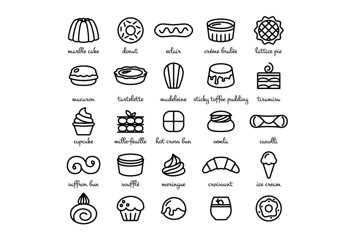 400+ outline FOOD ICONS, an Outline Icon by marusdesign (Photo 13 of 24)