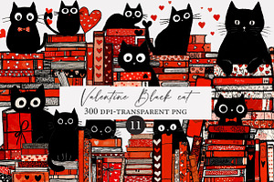Valentine Black cat clipart, an Illustration by Designworld