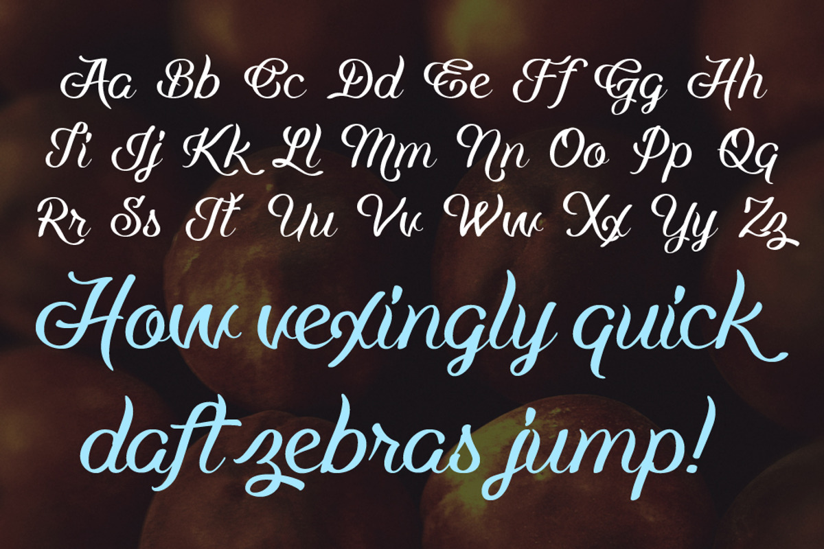 Just Peachy Script Typeface preview 5