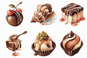 Watercolor Chocolate Candy Clipart, an Illustration by Libby Wishes (Thumbnail 7 of 7)