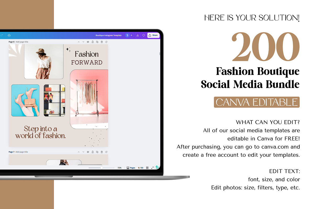 Fashion Canva Social Media Templates, a Social Media Template by Snapybiz (Photo 8 of 9)
