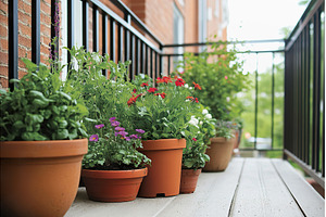 Container gardens filled with, a Nature Photo by Lermont51