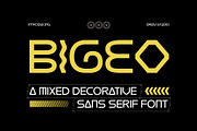 Bigeo – Mixed Decorative Sans Serif, a Sans Serif Font by Drizy (Thumbnail 1 of 10)