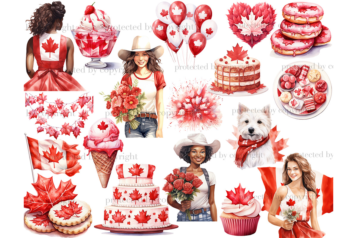 Canada Day Clipart, a Person Illustration by GlamArtZhanna (Photo 3 of 6)