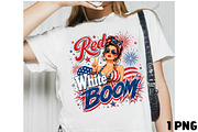 Red White and Boom 4th July PNG, a Seasonal Illustration by DreamCafeArt (Thumbnail 5 of 6)