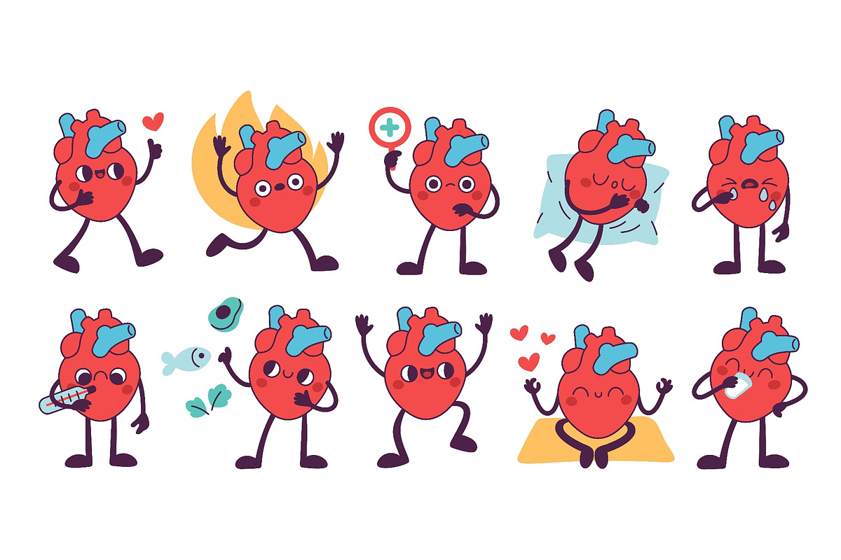 Cute heart character. Anatomical, an Object Illustration by YummyBuum (Photo 1 of 3)