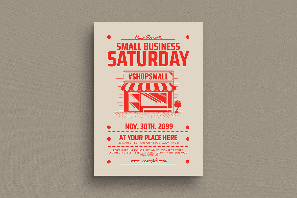 Retro Small Business Saturday Flyer, a Flyer Template by Guuver (Photo 1 of 3)