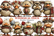 Whimsical Easter Duck Clipart, an Illustration by Pixels.Craft (Thumbnail 2 of 6)