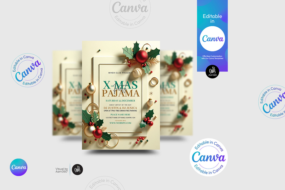 Christmas Pajama Party Flyer, a Flyer Template by Aam360 (Photo 1 of 3)