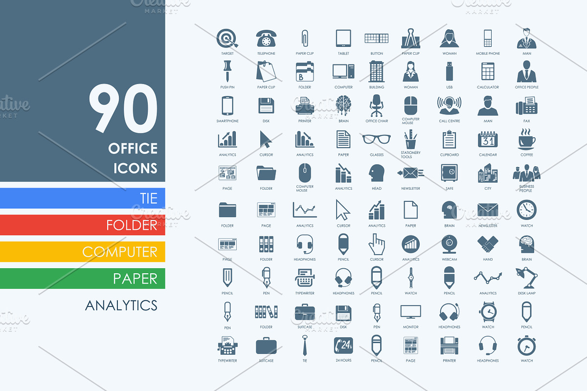 90 office icons, an Icon by Palau