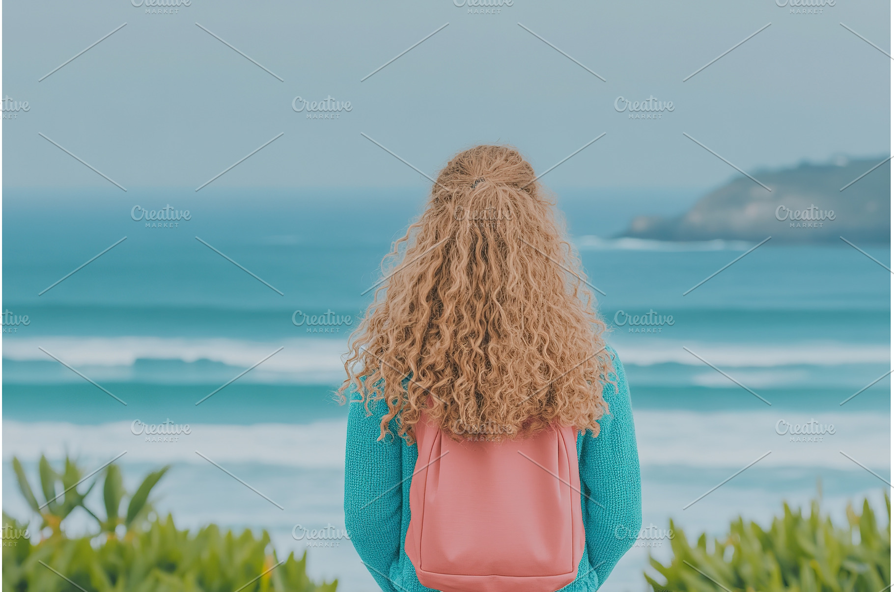 Young Caucasian woman with curly, a Nature Photo by Lermont51