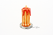 Hyperrealistic Watercolor Candle, an Object Illustration by New-School-Wave (Thumbnail 4 of 5)