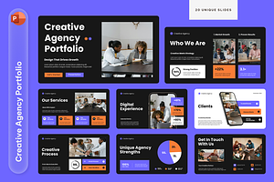 Black Orange Purple Creative Agency, a Presentation Template by Sixtemp