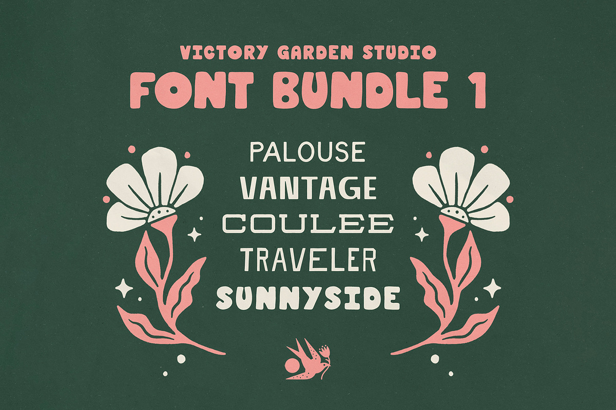 Hand Drawn Font Bundle 1, a Sans Serif Font by Victory Garden Studio (Photo 1 of 6)