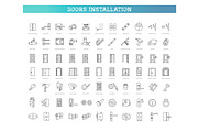 Door Hardware and Installation Icons, an Outline Icon by Tettygreen (Thumbnail 1 of 2)