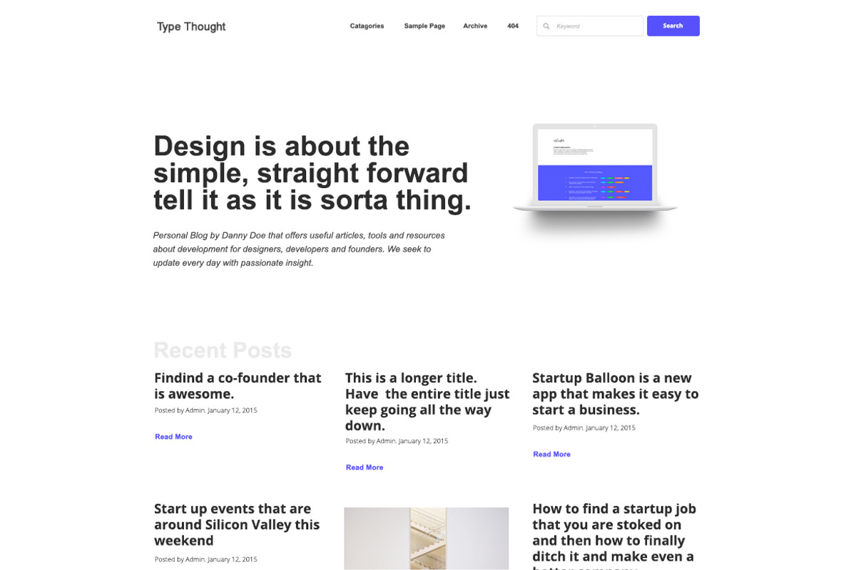 Type Thought WordPress Theme, a WordPress Template by Pixel Co. (Photo 3 of 7)