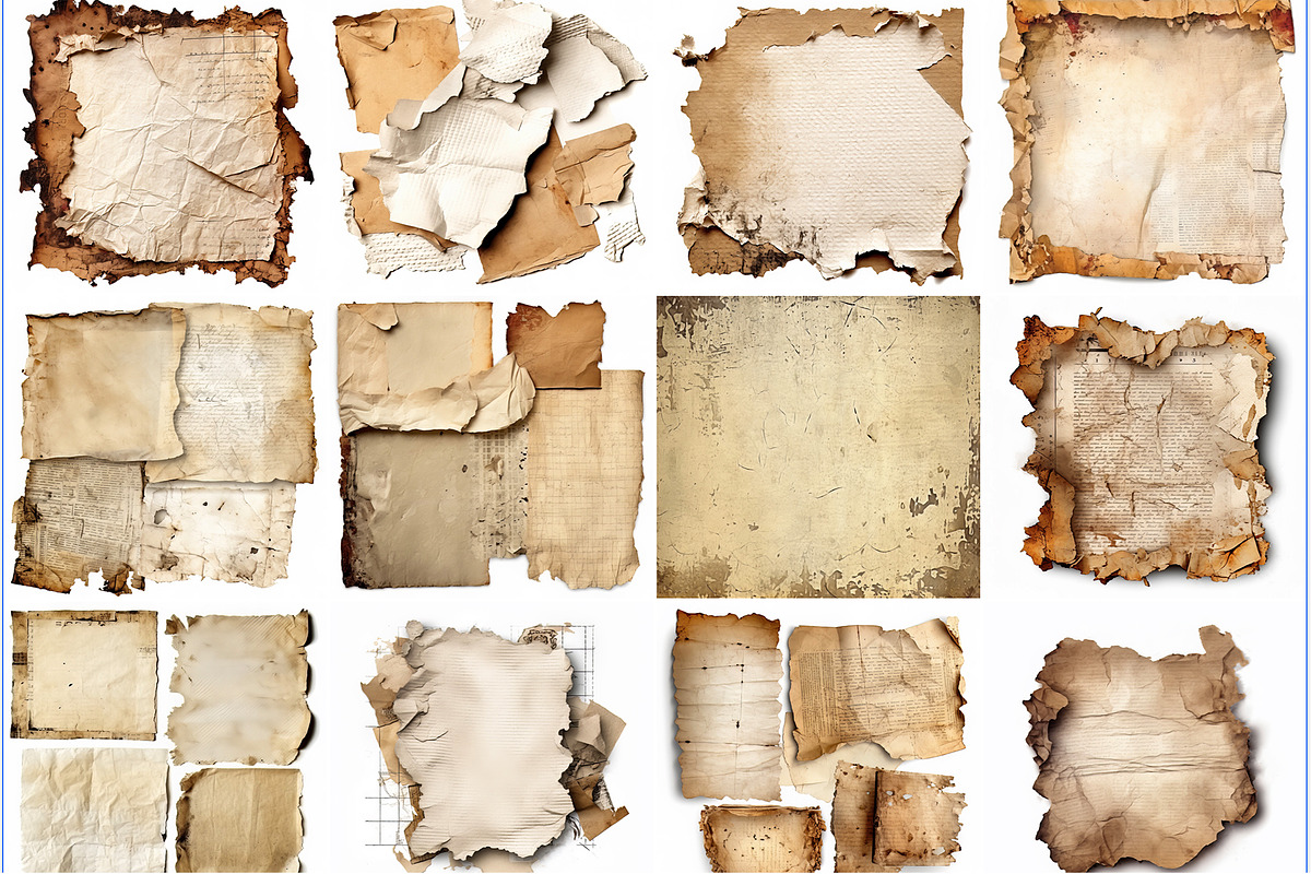 150 Old Vintage Digital Papers, a Texture Graphic by Bilgep_design (Photo 9 of 13)