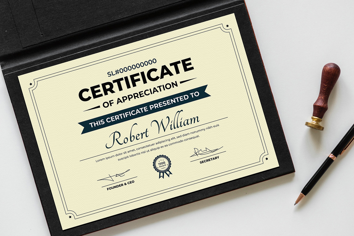 Certificate Template Layout, a Stationery Template by MightyDesign (Photo 3 of 6)