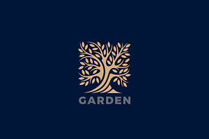 Tree Logo Oak Square Shape