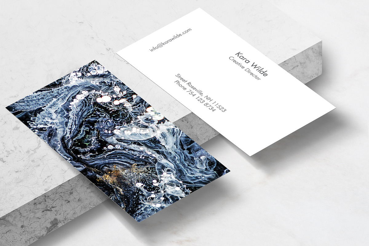 Abstract Black Ocean Business Card, a Business Card Template by The Wall Art Mockup Shop (Photo 2 of 2)