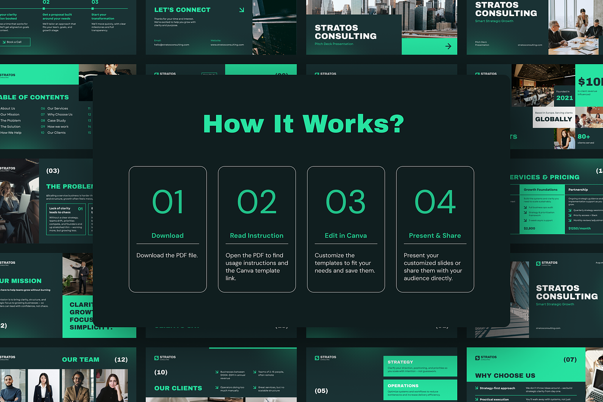 Canva Pitch Deck Template | Stratos preview 8