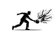 Dynamic bowling player silhouette, an Illustration by Amazin_art (Thumbnail 7 of 31)
