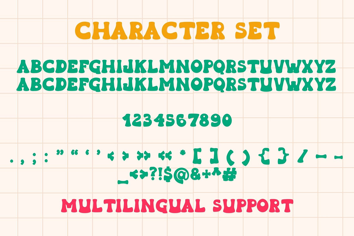 Rainbow Night is a retro groovy font, a Handwritten Font by Brown Cupple (Photo 5 of 6)