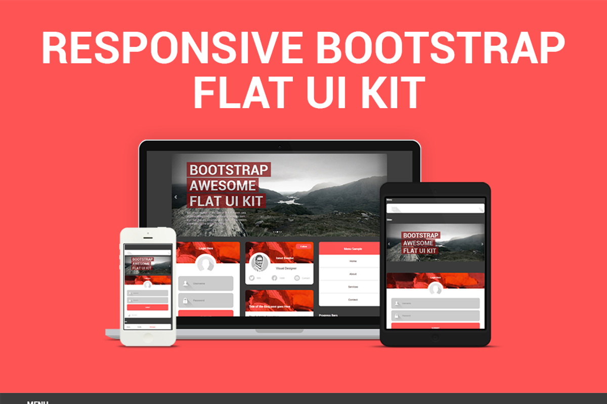 Bootstrap 3.0 Awesome Flat Ui Kit, a Bootstrap Template by IB (Photo 1 of 5)