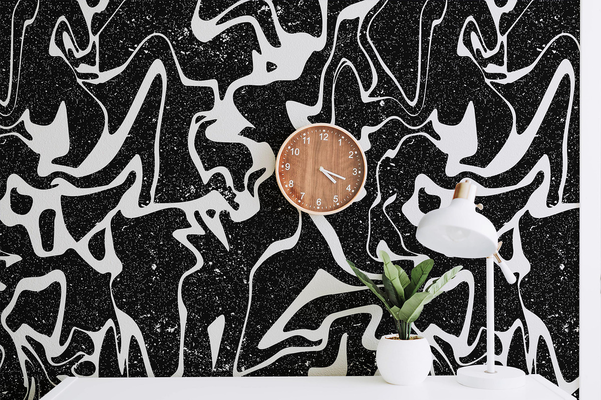 Abstract Liquid Black White, a Pattern Graphic by AAN Seamless Shop