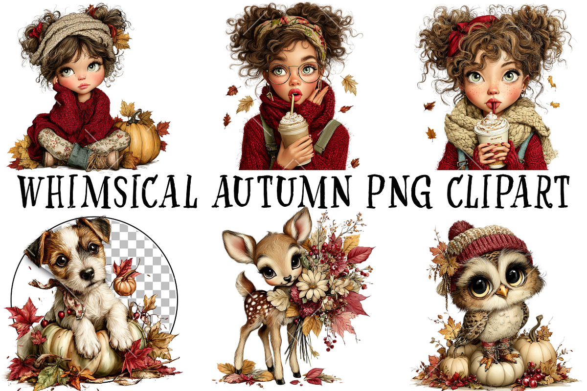 Whimsical Autumn PNG Clipart, a Seasonal Illustration by OK Design (Photo 2 of 6)