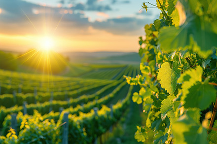 Vineyard trees growing in a rows, a Nature Photo by AlyaAnd