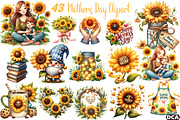 Sunflower Mother's Day Clipart, an Illustration by DreamCafeArt (Thumbnail 1 of 3)