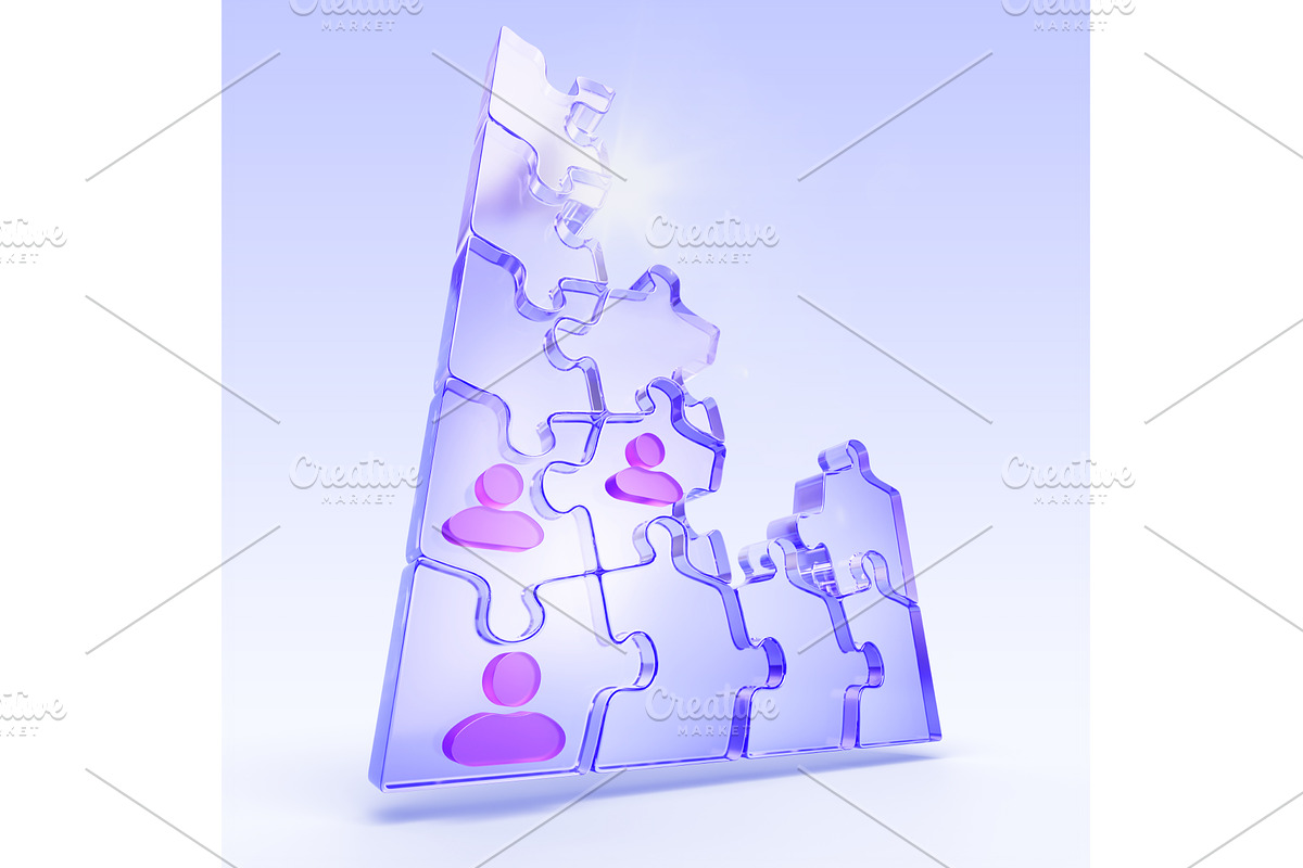 Teamwork isometric 3D icon. Business, a Characters & Person 3D Model by Marozhkastudio