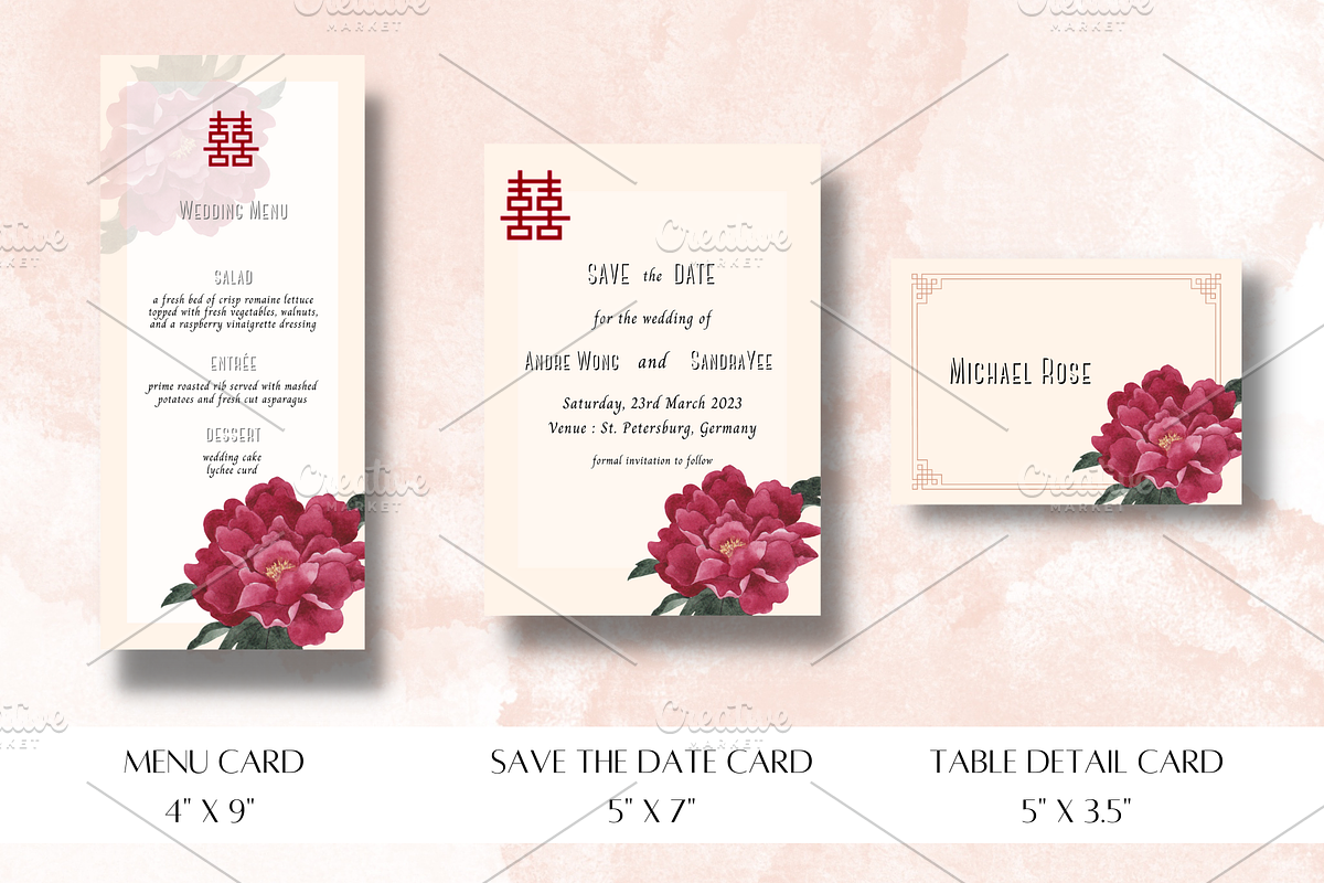 Asian Floral Wedding Invite - F4A, an Invitation Template by YeeqsWedding (Photo 4 of 6)