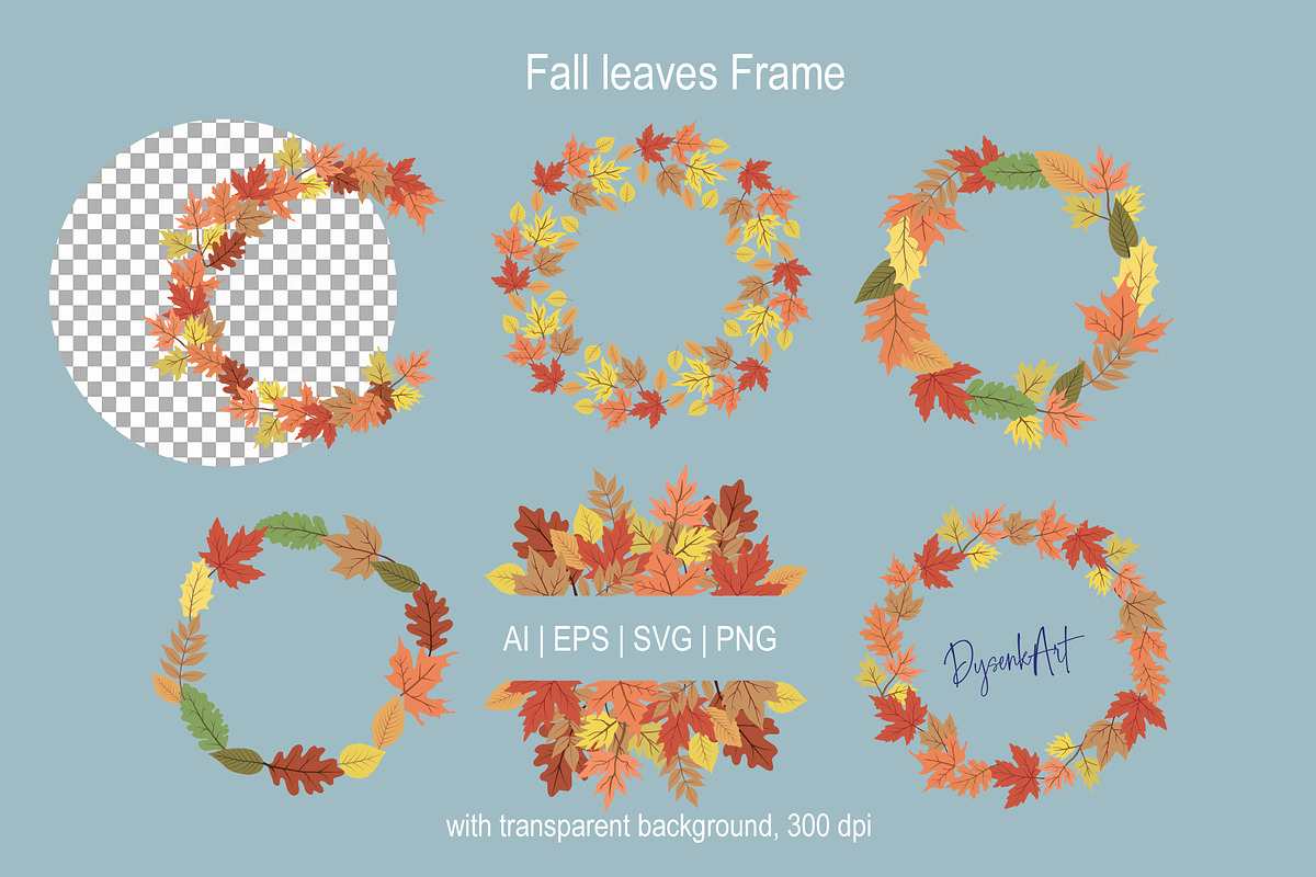 Fall Leaves Clipart, a Seasonal Illustration by DysenkaArt (Photo 3 of 3)