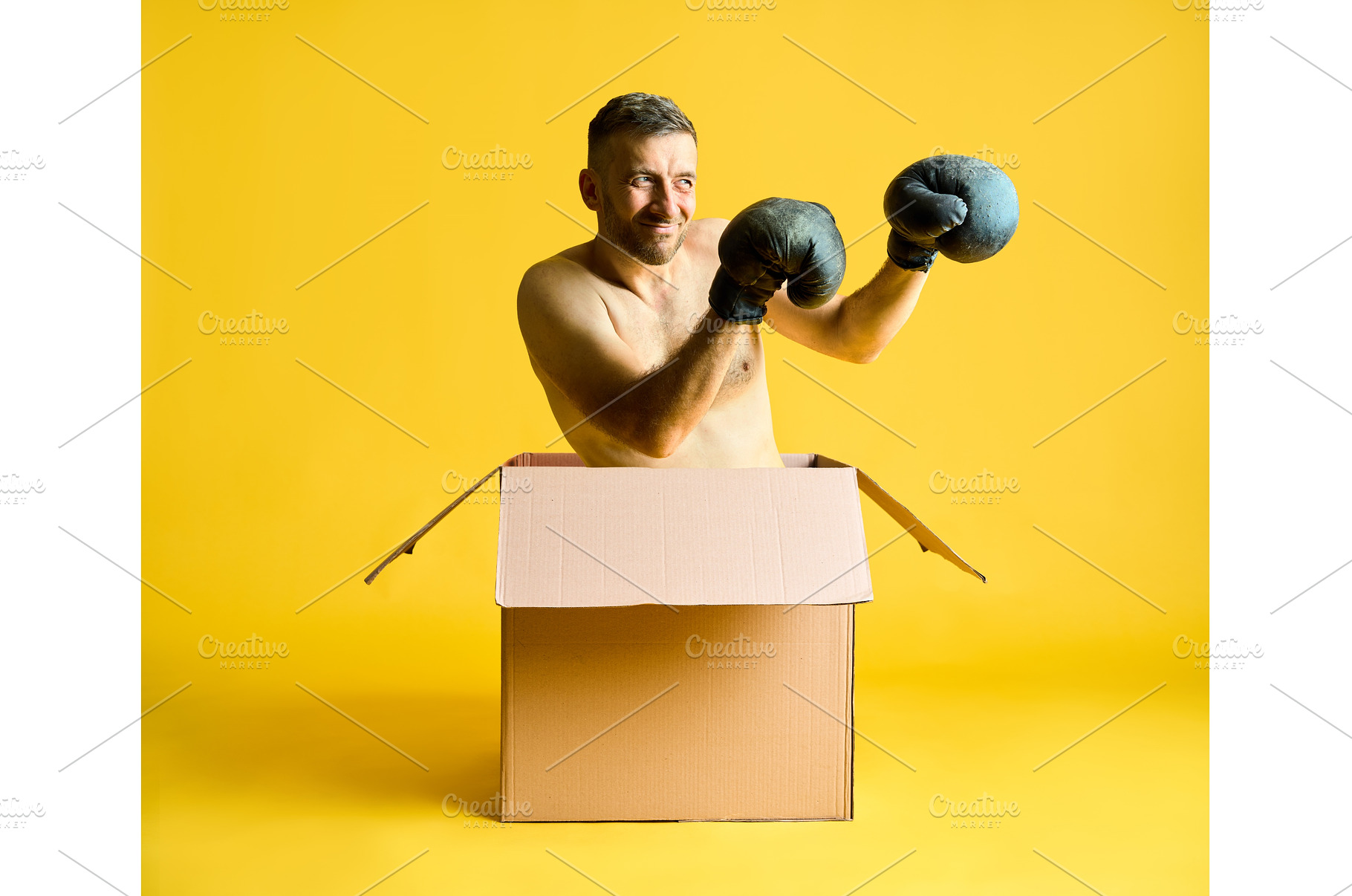 Shirtless man with boxing gloves, a Sports & Recreation Photo by Gladkov photography
